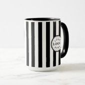 Modern White Black Stripe Custom Image マグカップ (正面右)