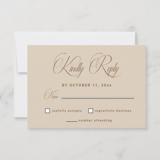 Modern White Boho Floral Arch Wedding RSVP Card (裏面)