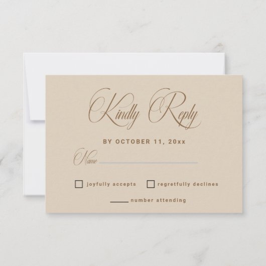 Modern White Boho Floral Arch Wedding RSVP Card (裏面)
