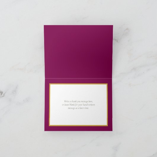 Modern White Botanical Flowers Elegant Thank You カード (内部)