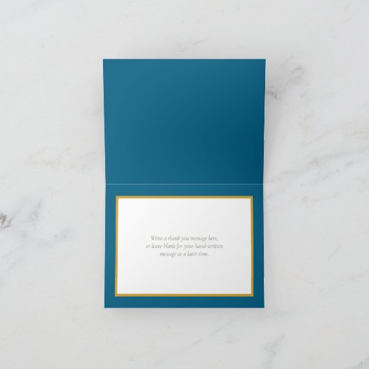 Modern White Botanical Flowers Elegant Thank You カード (内部)