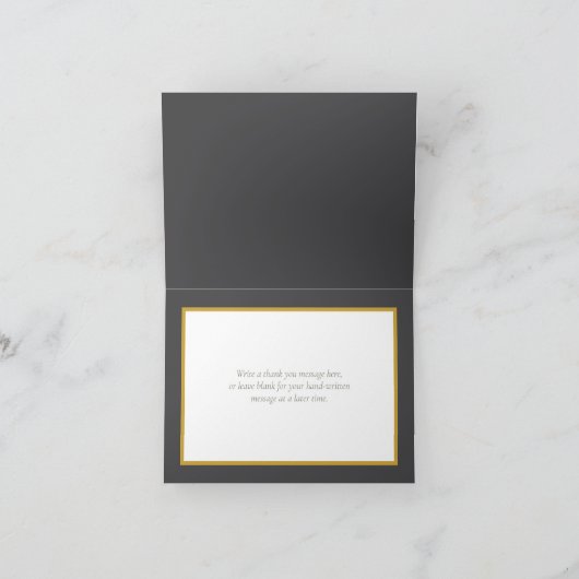 Modern White Botanical Flowers Elegant Thank You カード (内部)