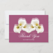 Modern White Calla Lilies Bridal Shower Thank You サンキューカード (正面)