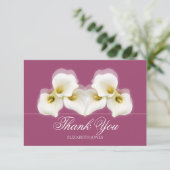 Modern White Calla Lilies Bridal Shower Thank You サンキューカード (スタンド正面)