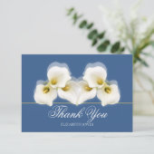 Modern White Calla Lilies Bridal Shower Thank You サンキューカード (スタンド正面)