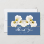 Modern White Calla Lily Bridal Chic Thank You Card サンキューカード (正面)