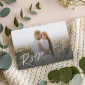 Modern White Calligraphy & Photo RSVP