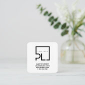 Modern White Custom Logo and QR Code Square Busine スクエア名刺 (スタンド正面)