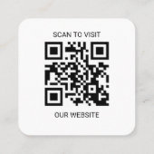 Modern White Custom Logo and QR Code Square Busine スクエア名刺 (裏面)