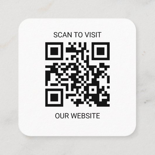 Modern White Custom Logo and QR Code Square Busine スクエア名刺 (裏面)