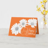 Modern White Daisies Botanical Colorful Birthday カード (黄色い花)