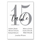 Modern  White Daytime Wedding Table Seating Chart  テーブルナンバー (正面)