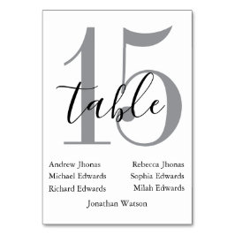 Modern  White Daytime Wedding Table Seating Chart  テーブルナンバー