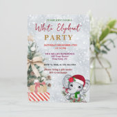 Modern White Elephant Gift Exchange Holiday Party  招待状 (スタンド正面)