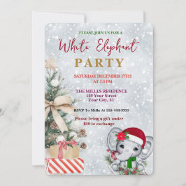 Modern White Elephant Gift Exchange Holiday Party  招待状