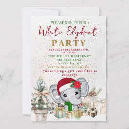 Modern White Elephant Gift Exchange Party 招待状