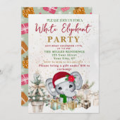 Modern White Elephant Gift Exchange Party 招待状 (正面/裏面)