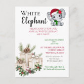 Modern White Elephant Kids Christmas party  ポストカード (正面)