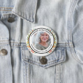 Modern White Floral Forever in our Hearts Memorial 缶バッジ (インサイチュ)