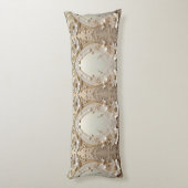 Modern White Flowers Pearls Body Pillow ボディピロー (裏面 (縦))