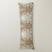 Modern White Flowers Pearls Body Pillow ボディピロー (正面縦)
