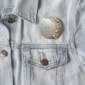Modern White Flowers Pearls Button 缶バッジ (インサイチュ)