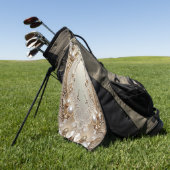 Modern White Flowers Pearls Golf Towel ゴルフタオル (グリーン)