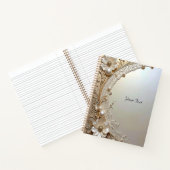 Modern White Flowers Pearls Notebook ノートブック (内部)