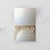 Modern White Flowers Pearls Thank You Card サンキューカード (内部)