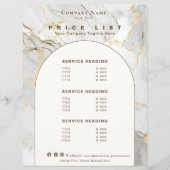 Modern White Gold Agate Beauty Service Price List (正面)