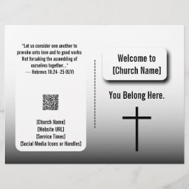 Modern White Gradient Church Bulletin  チラシ
