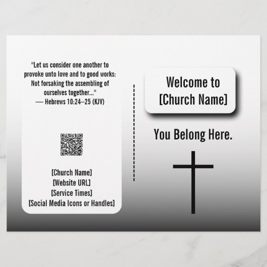 Modern White Gradient Church Bulletin  チラシ (正面)