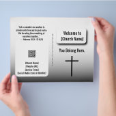 Modern White Gradient Church Bulletin  チラシ (手)