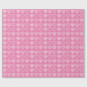 Modern white Hearts on Pink Happy Valentine's Day ラッピングペーパー (フラット)