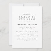 Modern White High School Graduation Invitation サンキューカード (正面)