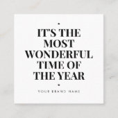 Modern white holiday business thank you  スクエア名刺 (正面)