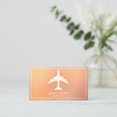 Modern White Jet Aircraft Airline Airplane Pilot 名刺 (スタンド正面)