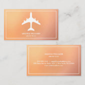 Modern White Jet Aircraft Airline Airplane Pilot 名刺 (正面/裏面)