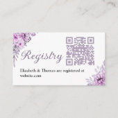 Modern White & Lavender Bridal Shower エンクロージャーカード (正面)