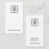 Modern White Logo | Custom Jewelry Earring  名刺 (正面/裏面)