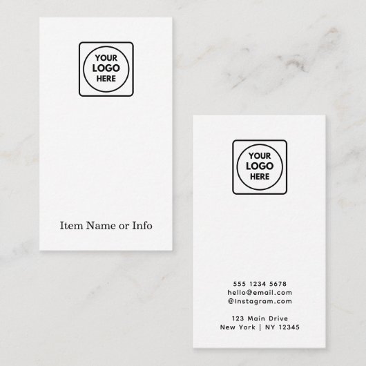 Modern White Logo | Custom Jewelry Earring  名刺 (正面/裏面)