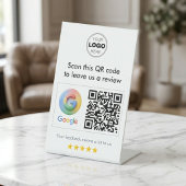 Modern White Minimalist Google Review QR Code 台座サイン
