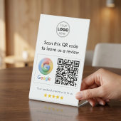 Modern White Minimalist Google Review QR Code 台座サイン