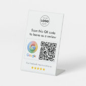 Modern White Minimalist Google Review QR Code 台座サイン (正面)