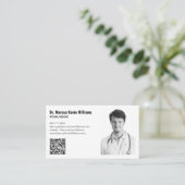 Modern White Minimalist Medical Doctor Horizontal 名刺 (スタンド正面)
