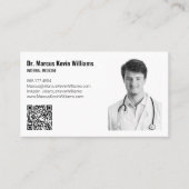 Modern White Minimalist Medical Doctor Horizontal 名刺 (正面)