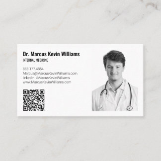 Modern White Minimalist Medical Doctor Horizontal 名刺