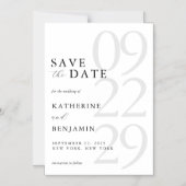 Modern White Minimalist Wedding Save the Date マグネット招待状 (正面)