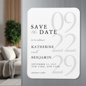Modern White Minimalist Wedding Save the Date マグネット