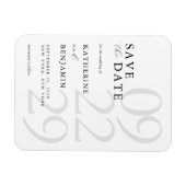 Modern White Minimalist Wedding Save the Date マグネット (横)